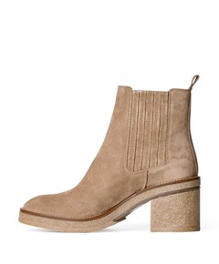 dames enkellaarzen beige