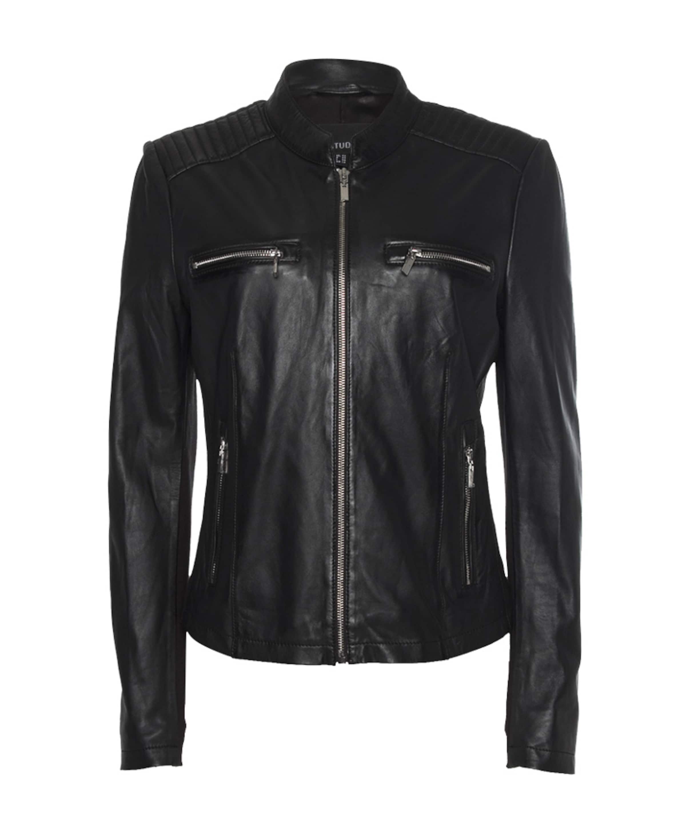 Dames leren jas zwart