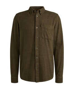 Heren overhemd lange mouw groen