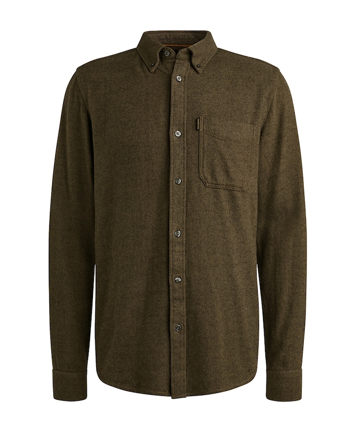 Heren overhemd lange mouw groen