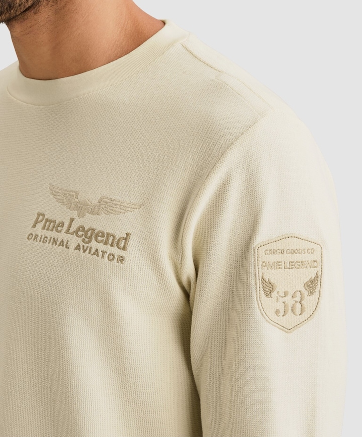 Heren longsleeve ecru