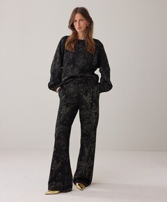 Ornamental jacquard broek zwart