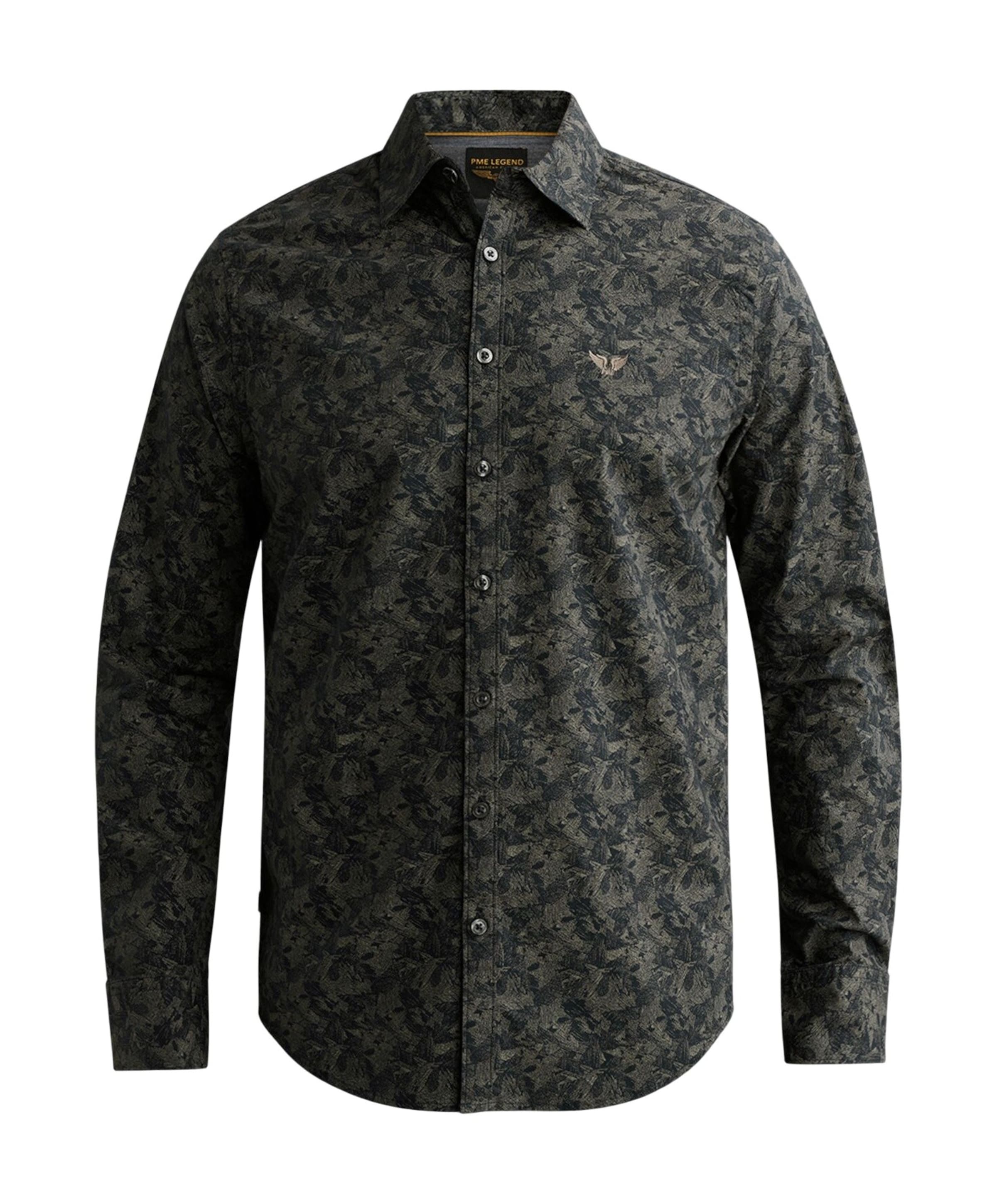 Heren overhemd lange mouw blauw