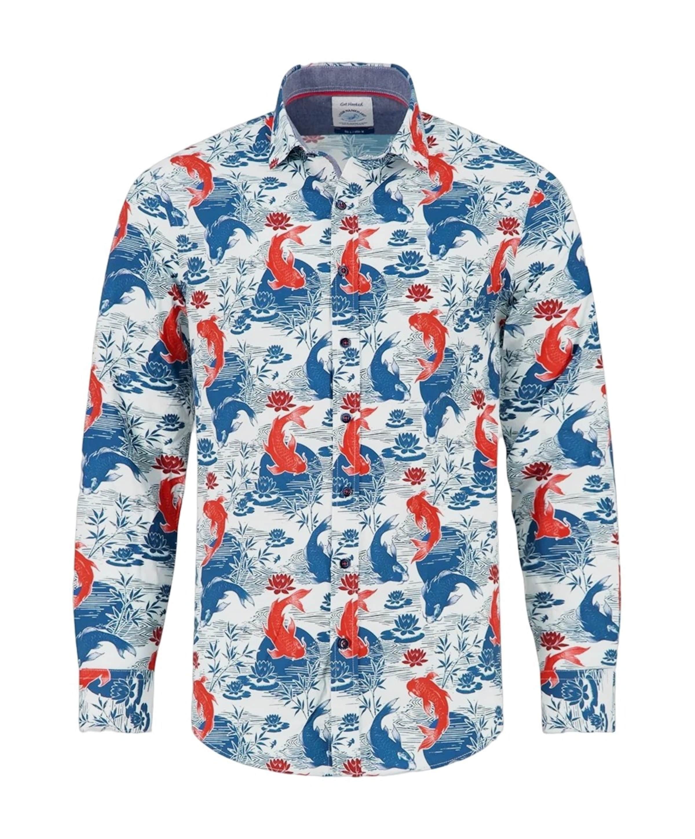 Heren overhemd lange mouw blauw