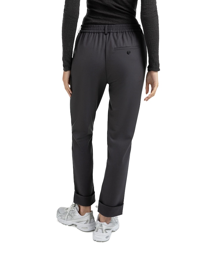 Elastic waist broek zwart