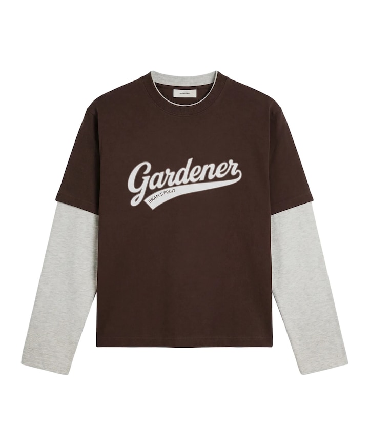 Heren longsleeve bruin