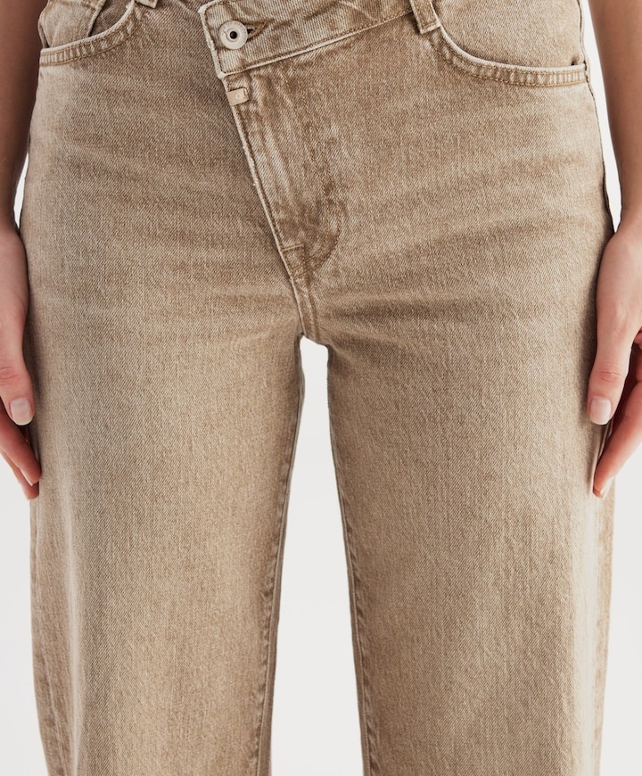relaxed straight jeans dames jeans beige