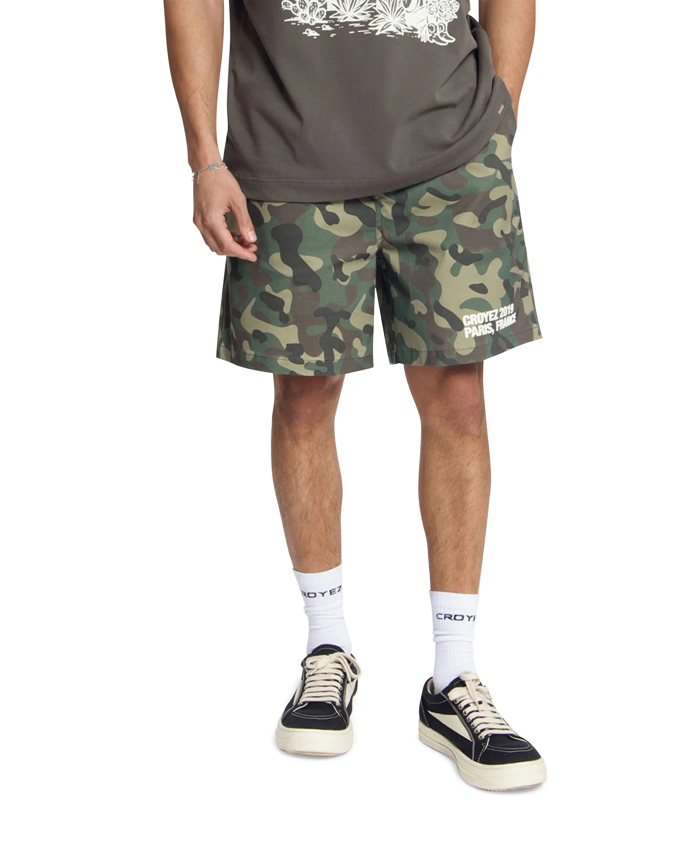 Croyez Relaxed Camo Shorts heren korte broek groen
