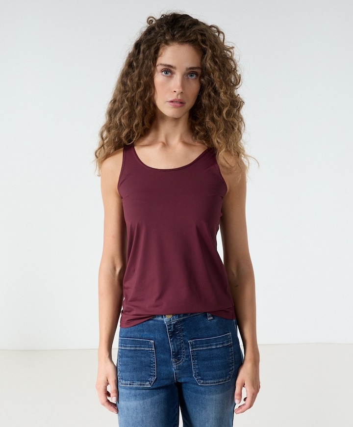 Dames top bordeaux