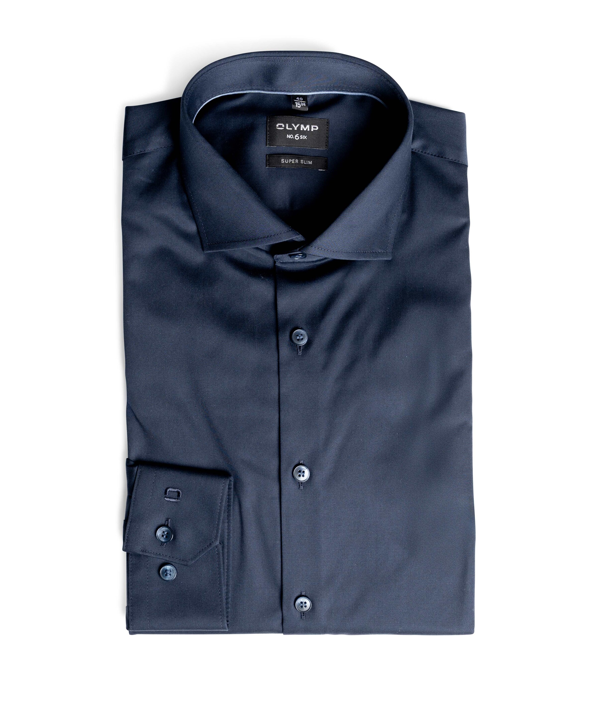 Heren overhemd lange mouw blauw