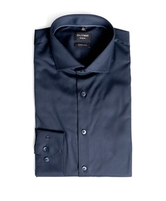 Heren overhemd lange mouw blauw