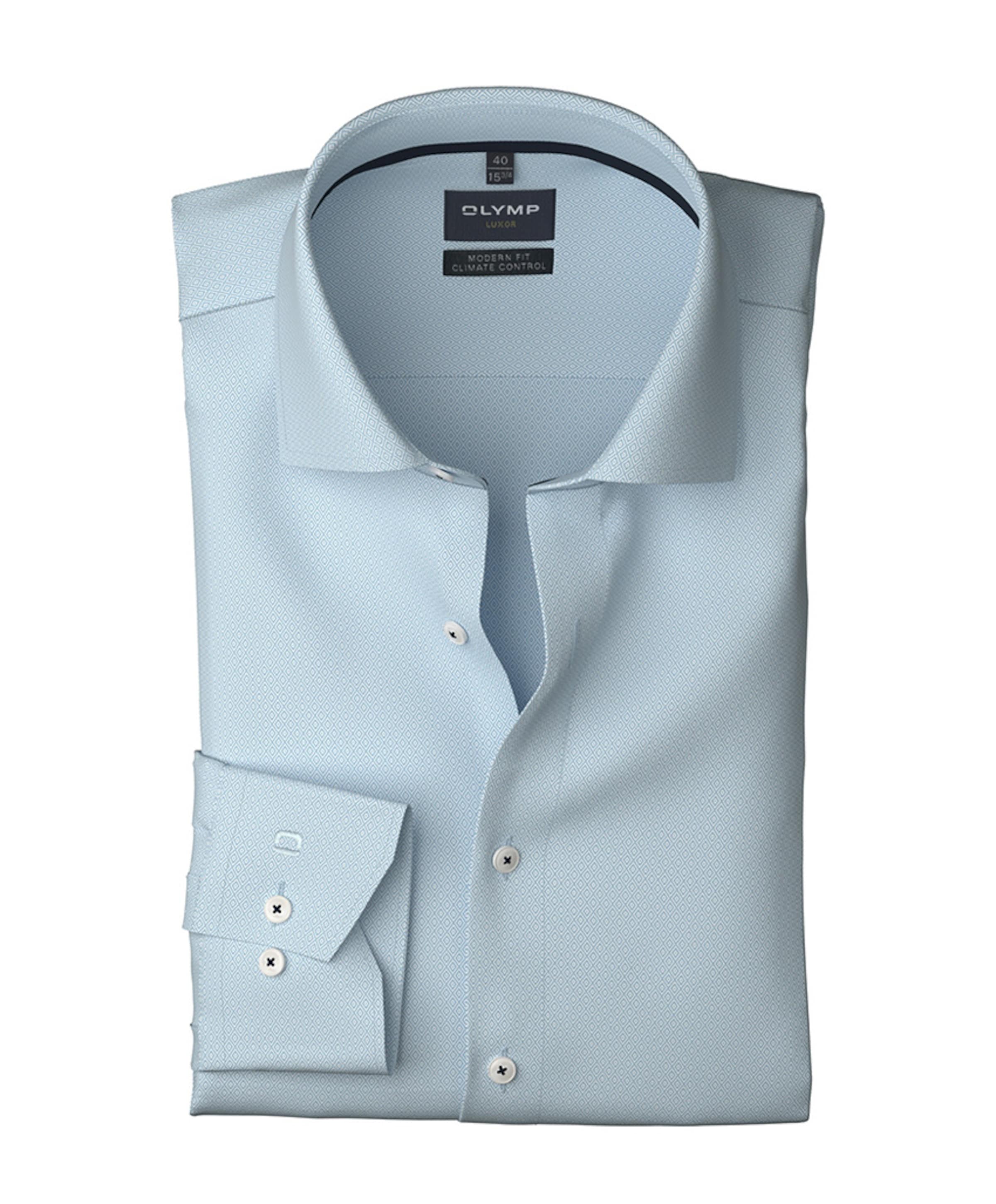 Heren overhemd lange mouw blauw