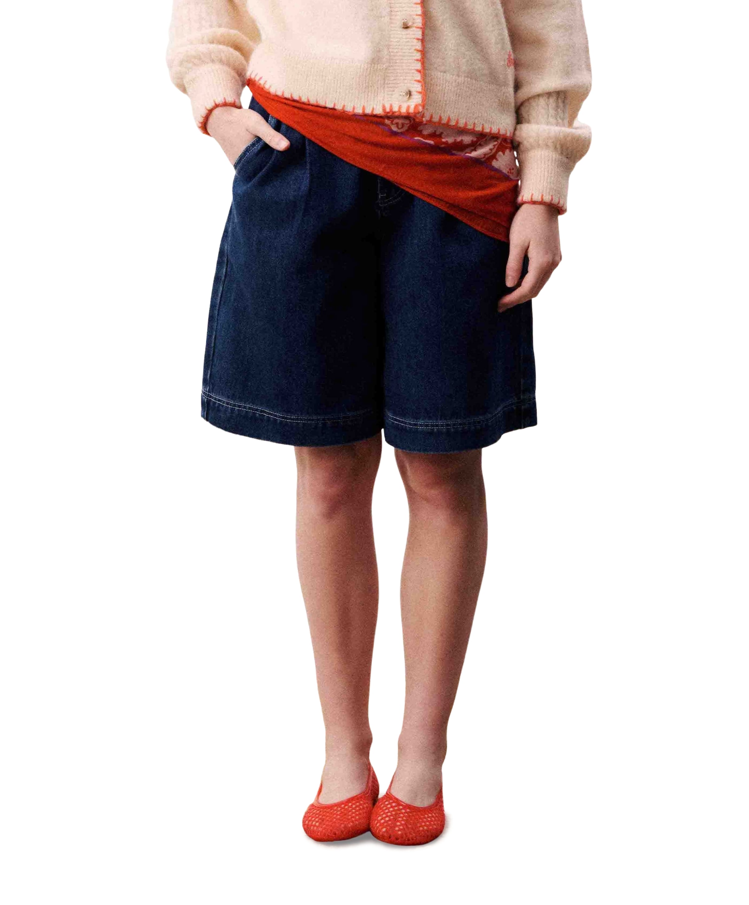 Bermuda dames broek blauw