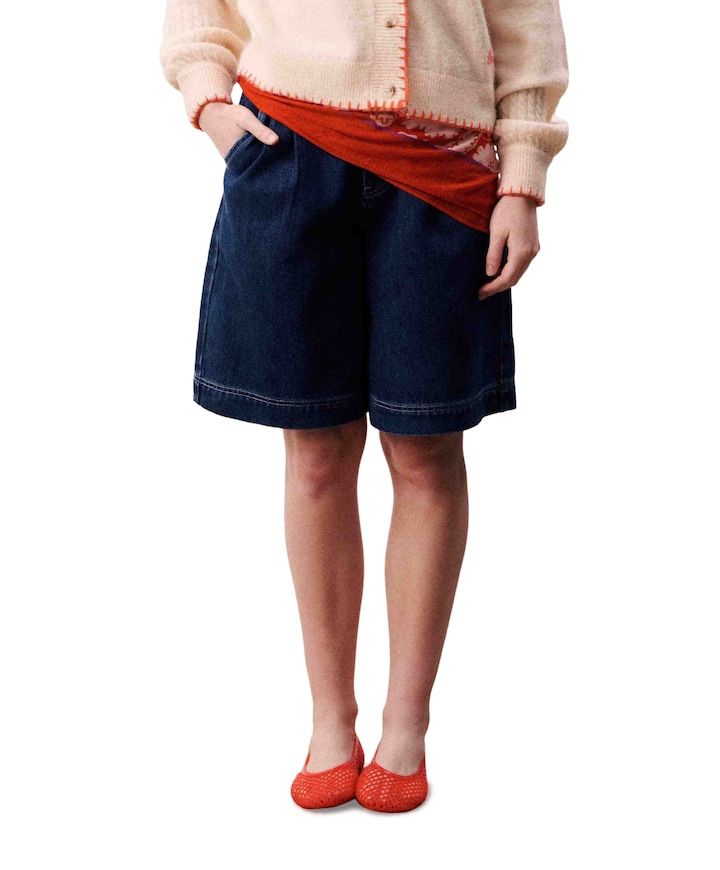 Bermuda dames broek blauw