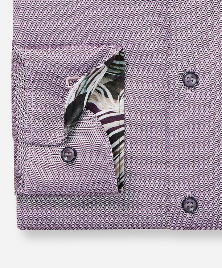 Heren overhemd extra lange mouw paars