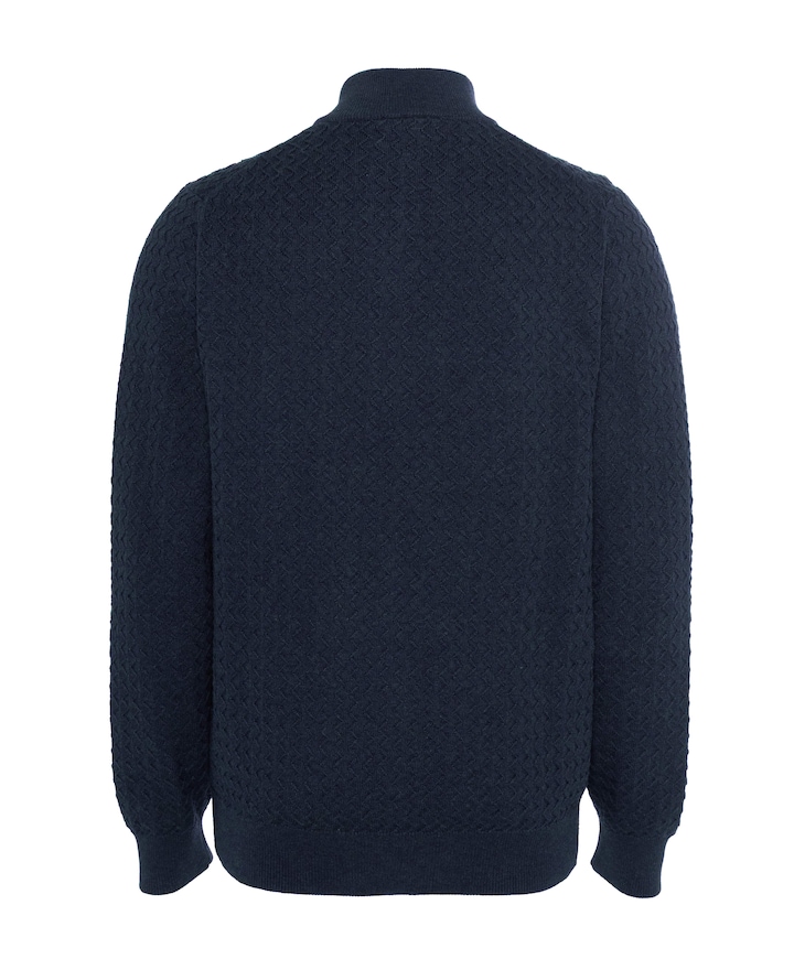 Heren trui met rits blauw