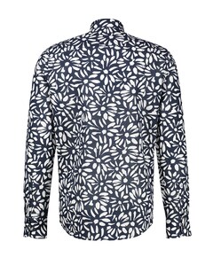 Heren overhemd lange mouw blauw