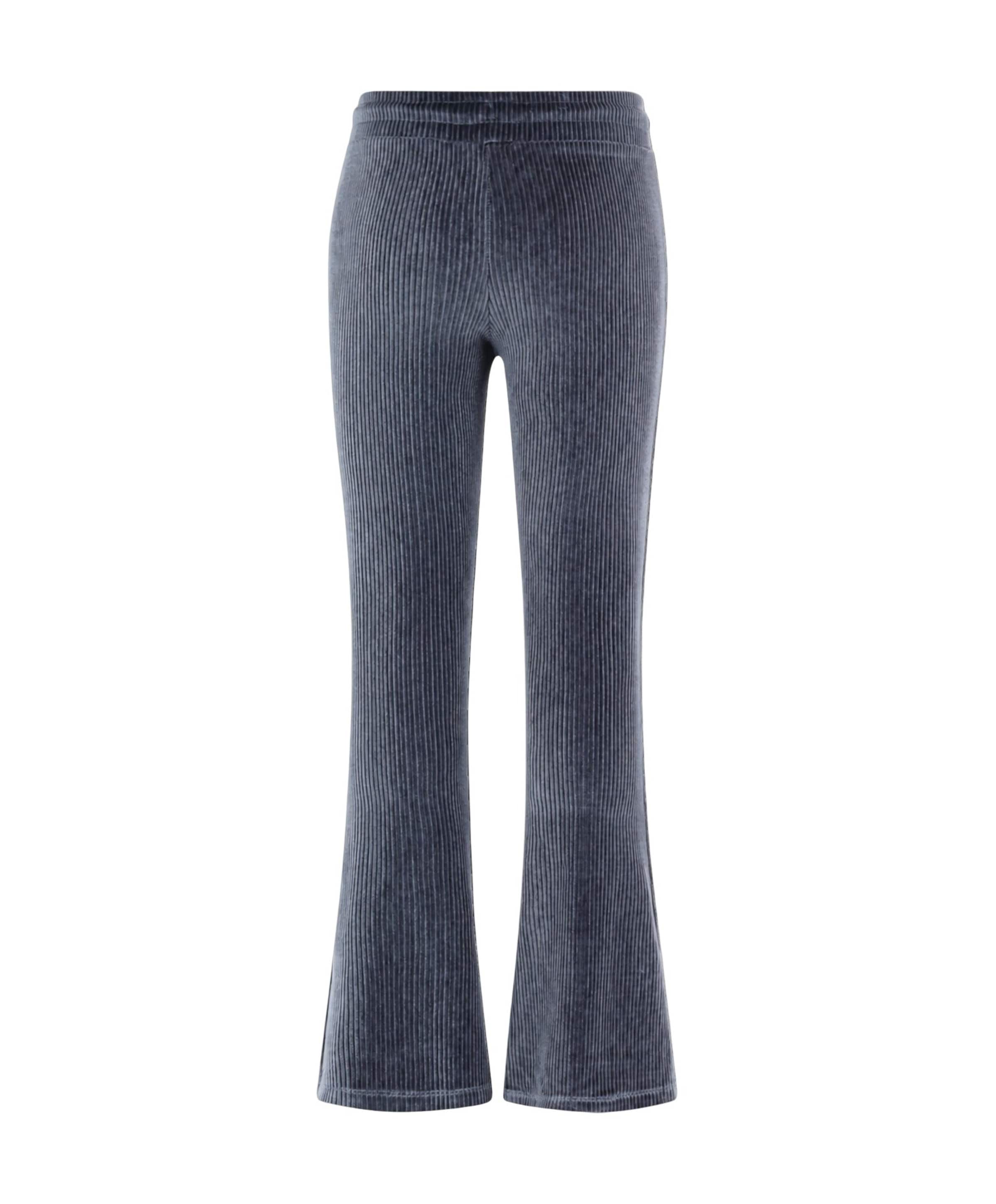 Femke girls velvet glitter flared meisjes broek blauw