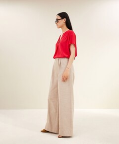 benji stripe pants dames broek rood