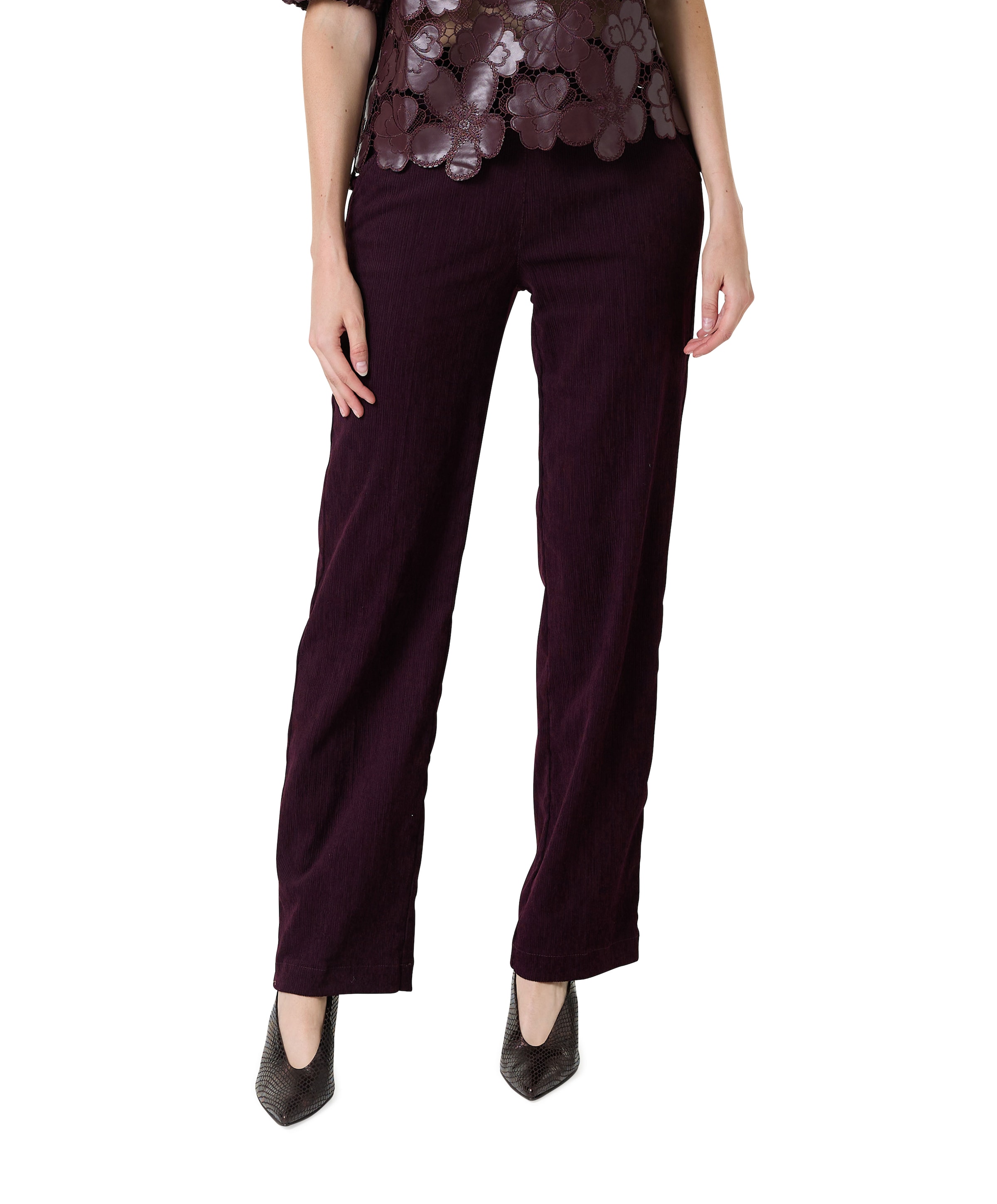 Scarlet Wide Leg dames broek bordeaux