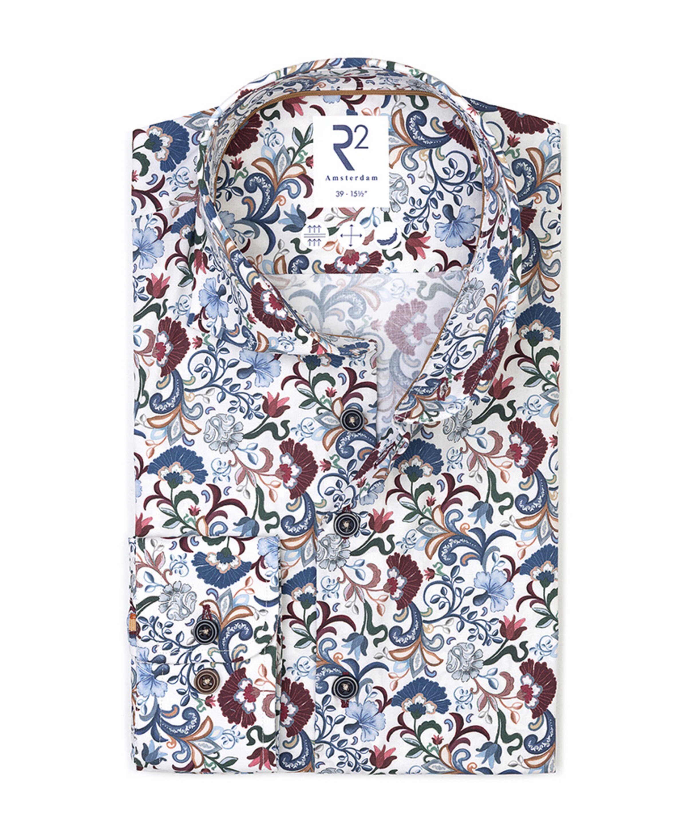 Heren overhemd lange mouw multicolor