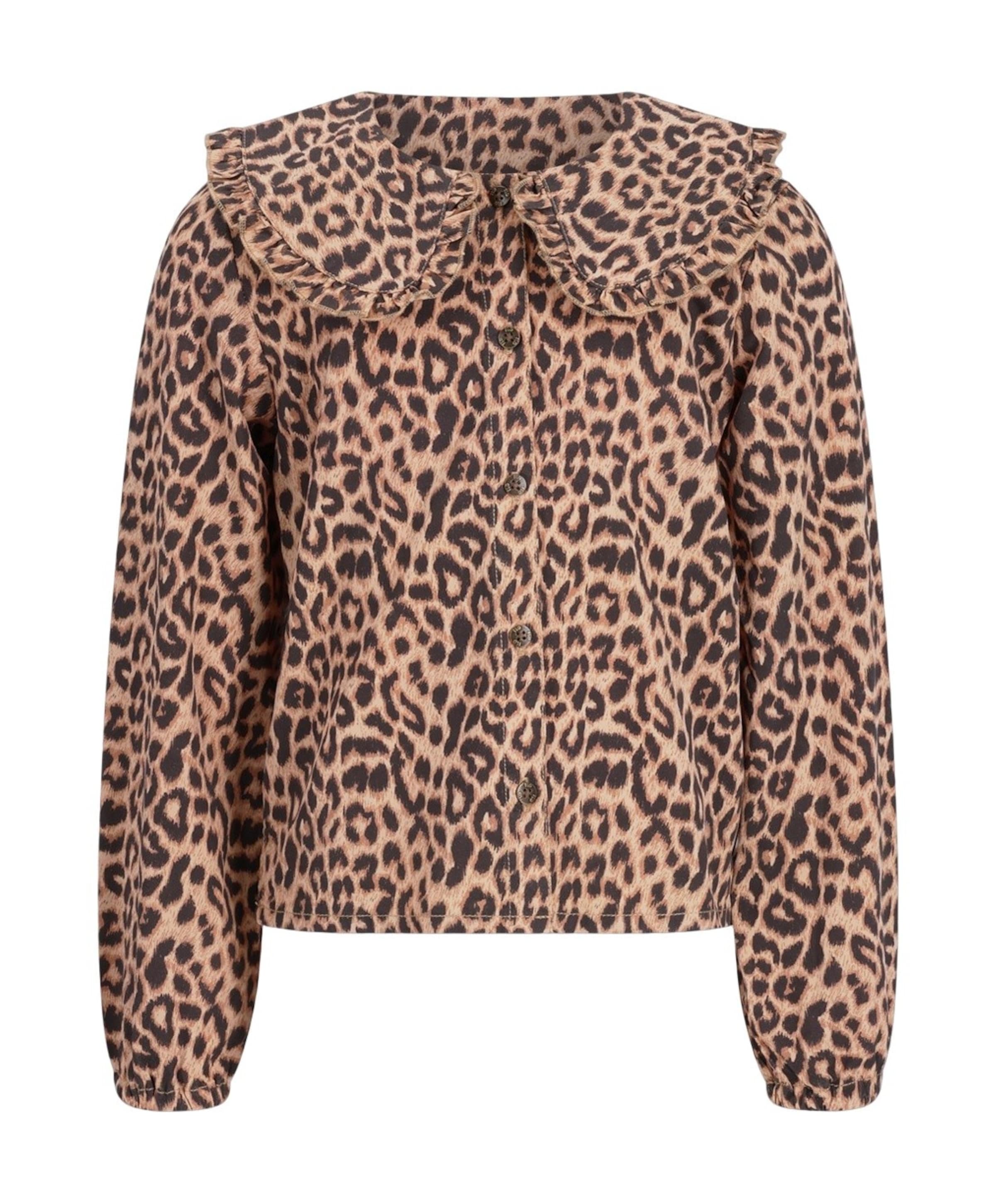 Meisjes blouse lange mouw beige