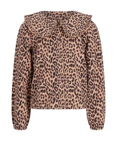 Meisjes blouse lange mouw beige