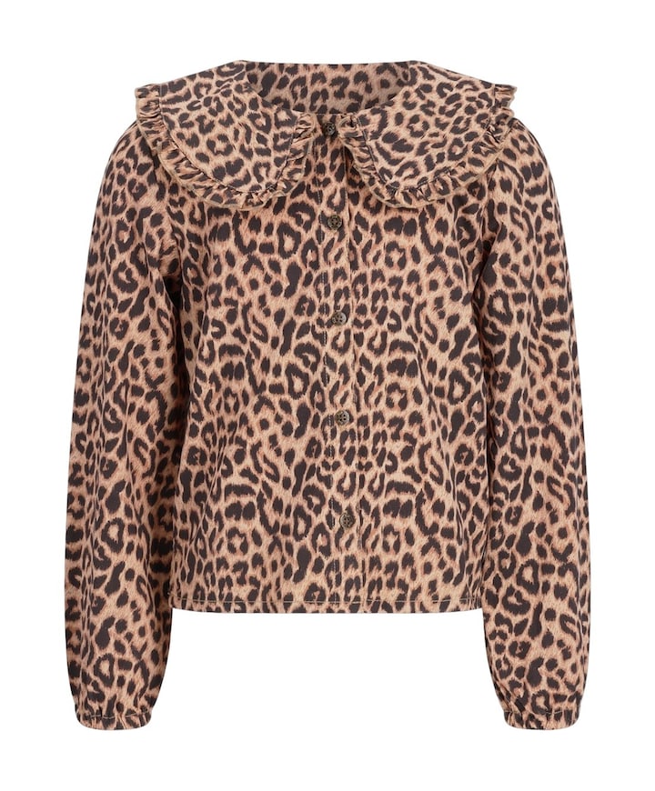 Meisjes blouse lange mouw beige