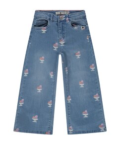Printed Denim meisjes broek blauw