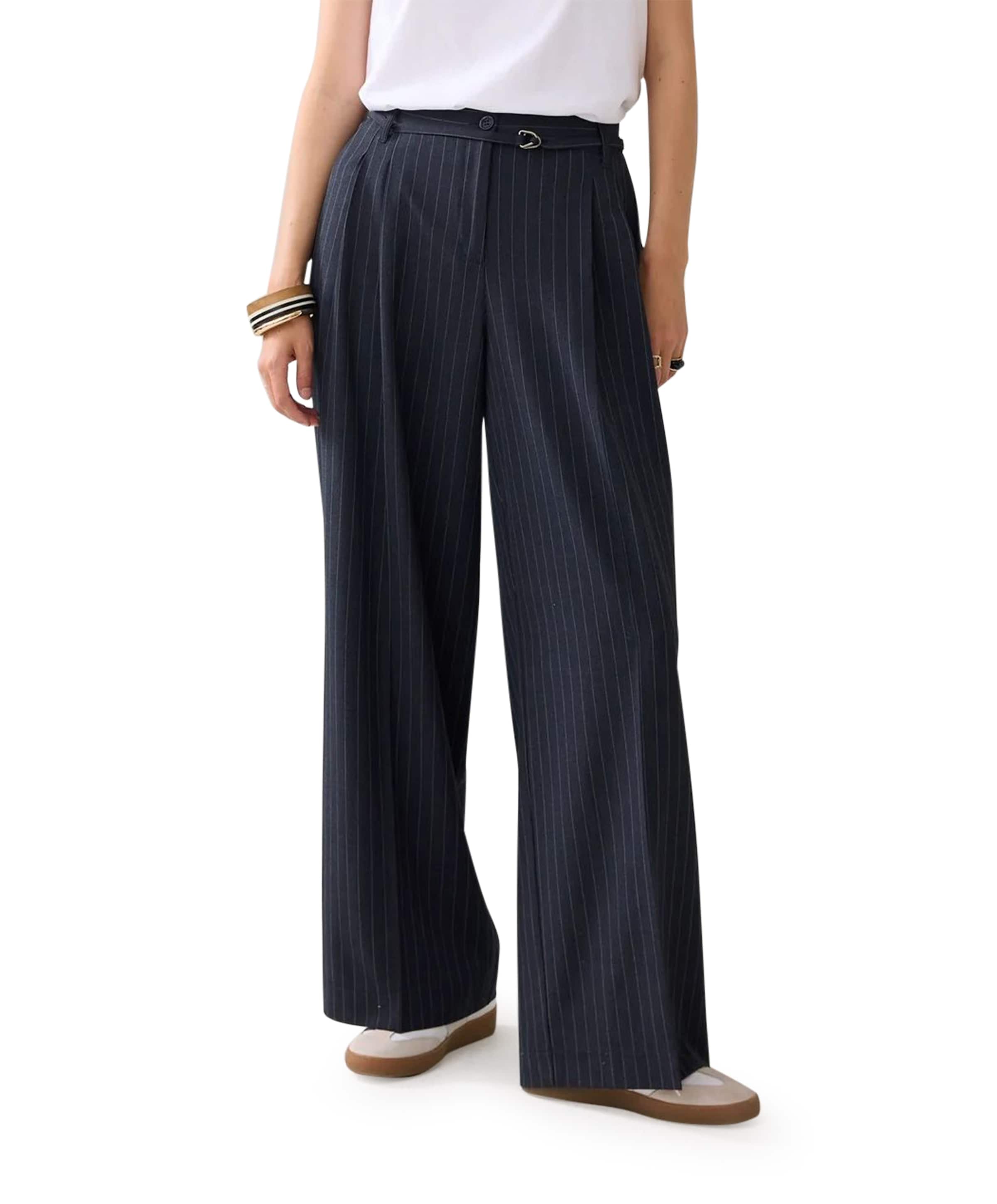 Wide Pinstripe broek blauw