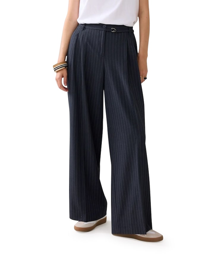 Wide Pinstripe broek blauw