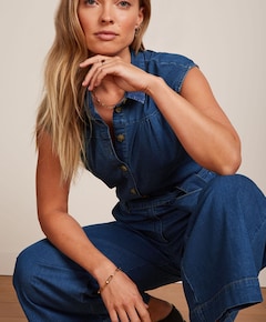 Amy Chambray dames jumpsuit blauw