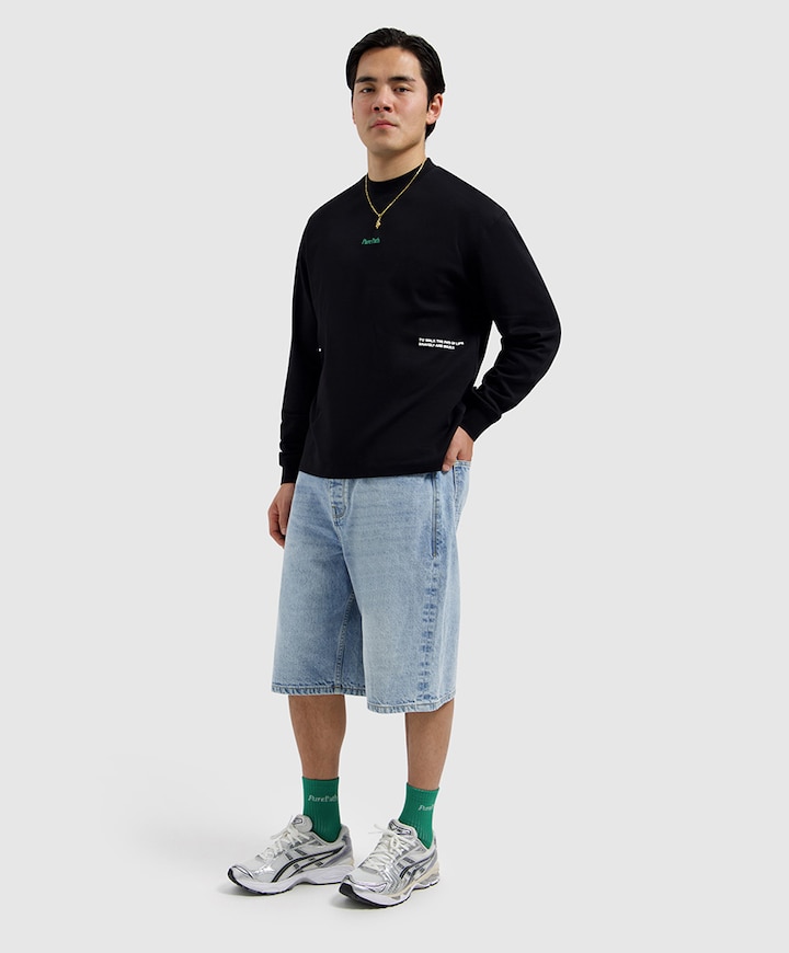 Heren longsleeve zwart