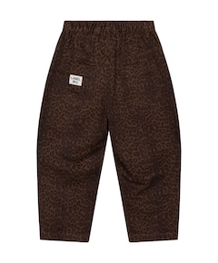 Kids woven leopard cargo pants meisjes broek bruin