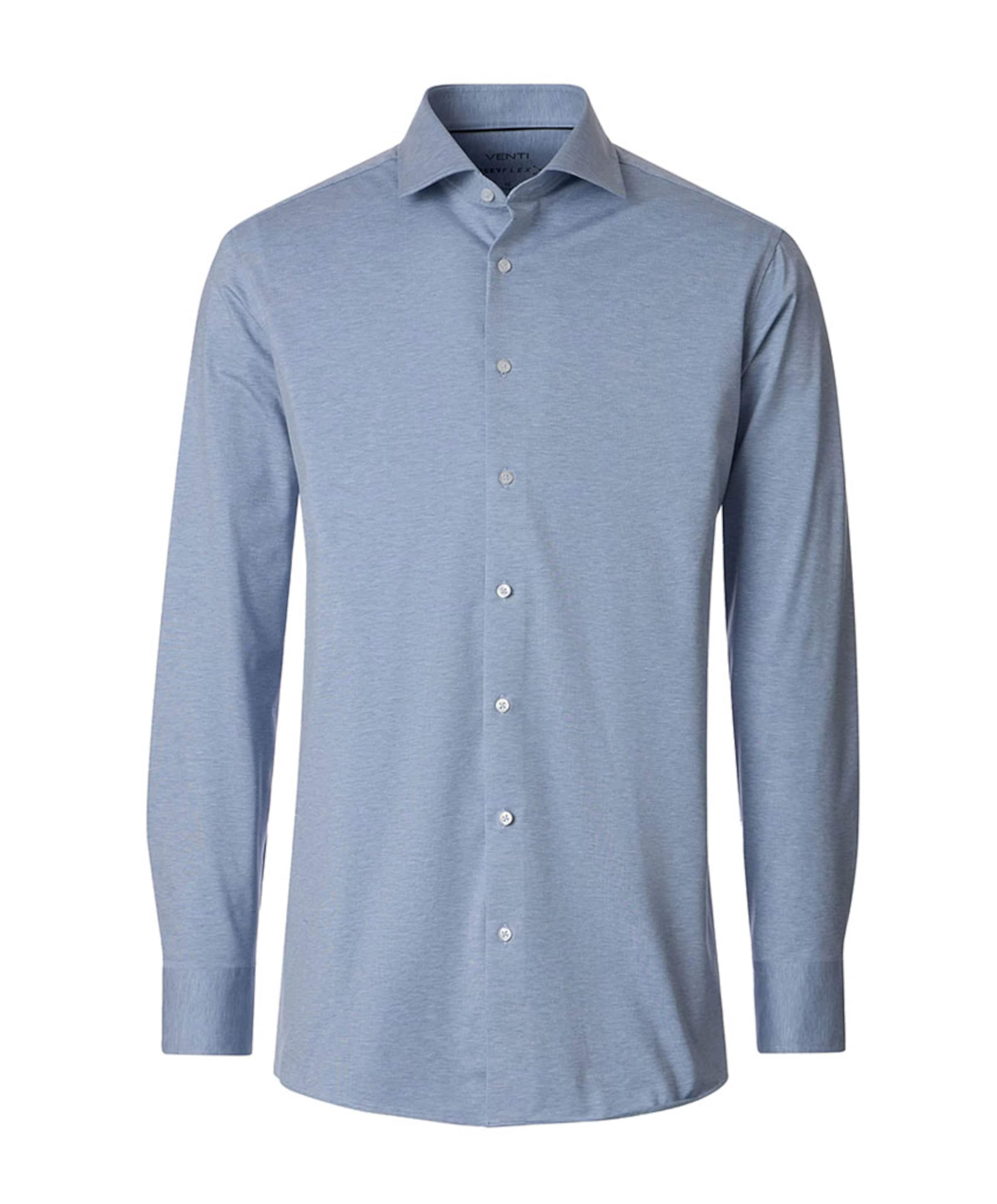 Heren overhemd lange mouw blauw