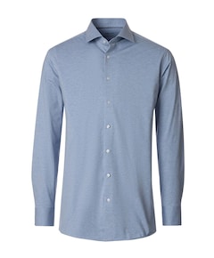 Heren overhemd lange mouw blauw