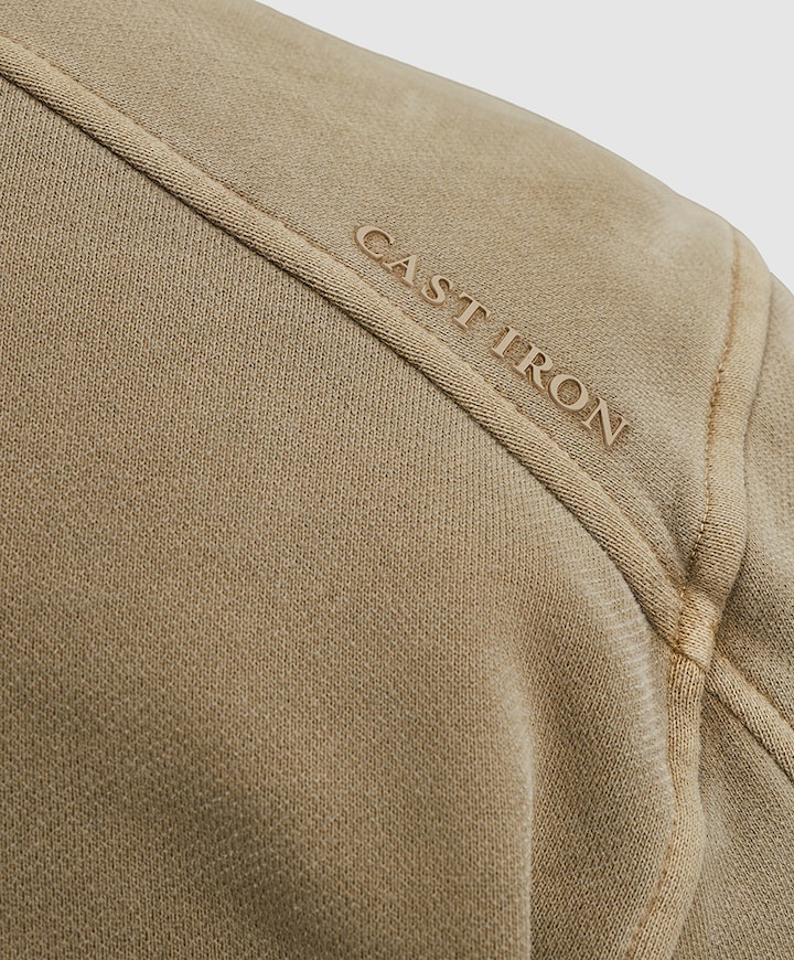 Heren trui met rits beige