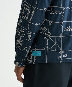 Heren overhemd lange mouw blauw