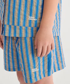 New Hairline denim bermuda shorts uniseks korte broek blauw