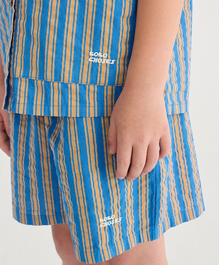 New Hairline denim bermuda shorts uniseks korte broek blauw