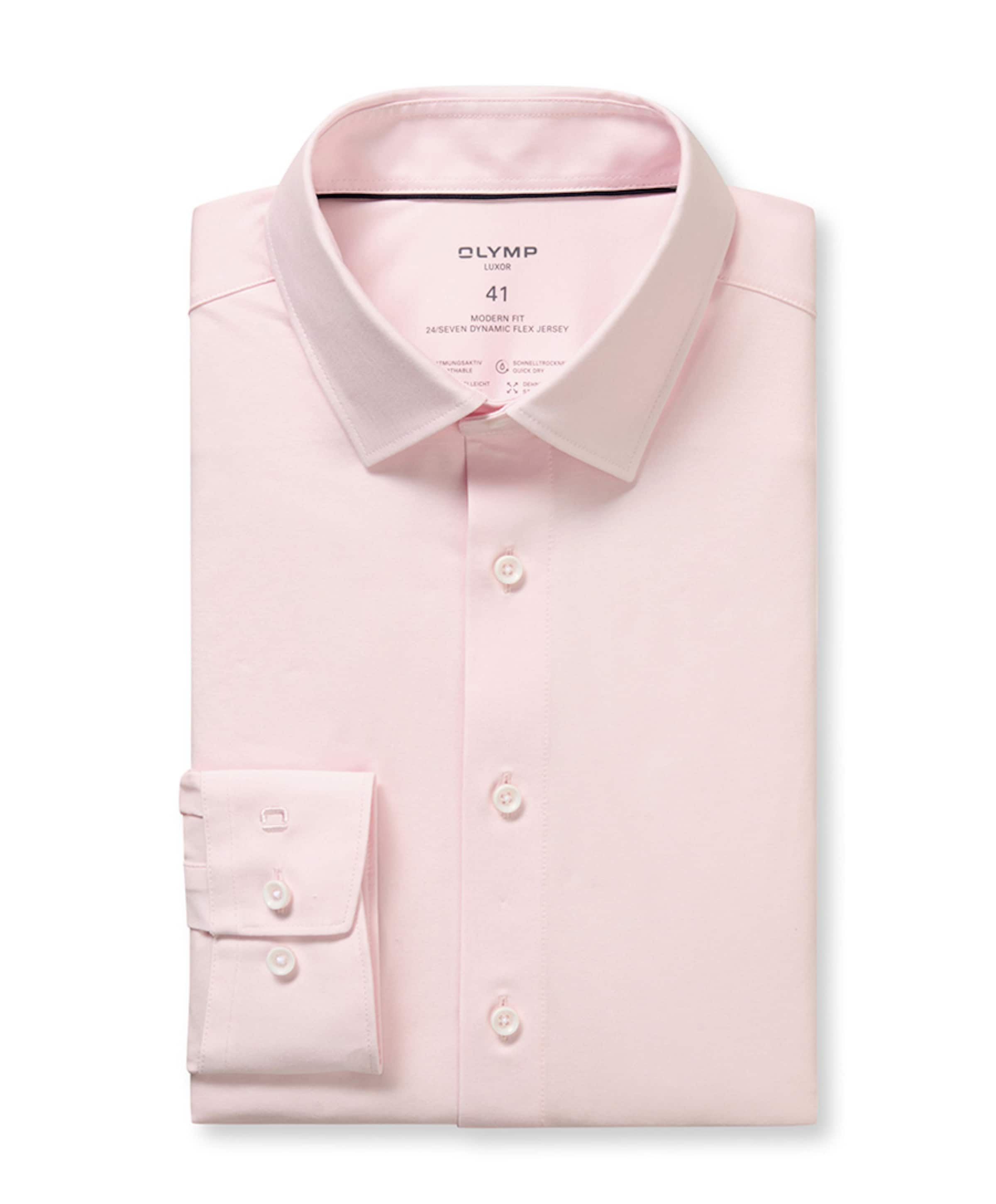 Heren overhemd lange mouw roze