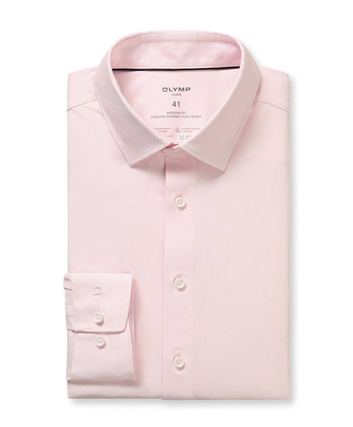 Heren overhemd lange mouw roze