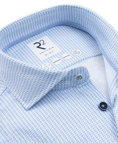 Heren overhemd lange mouw blauw