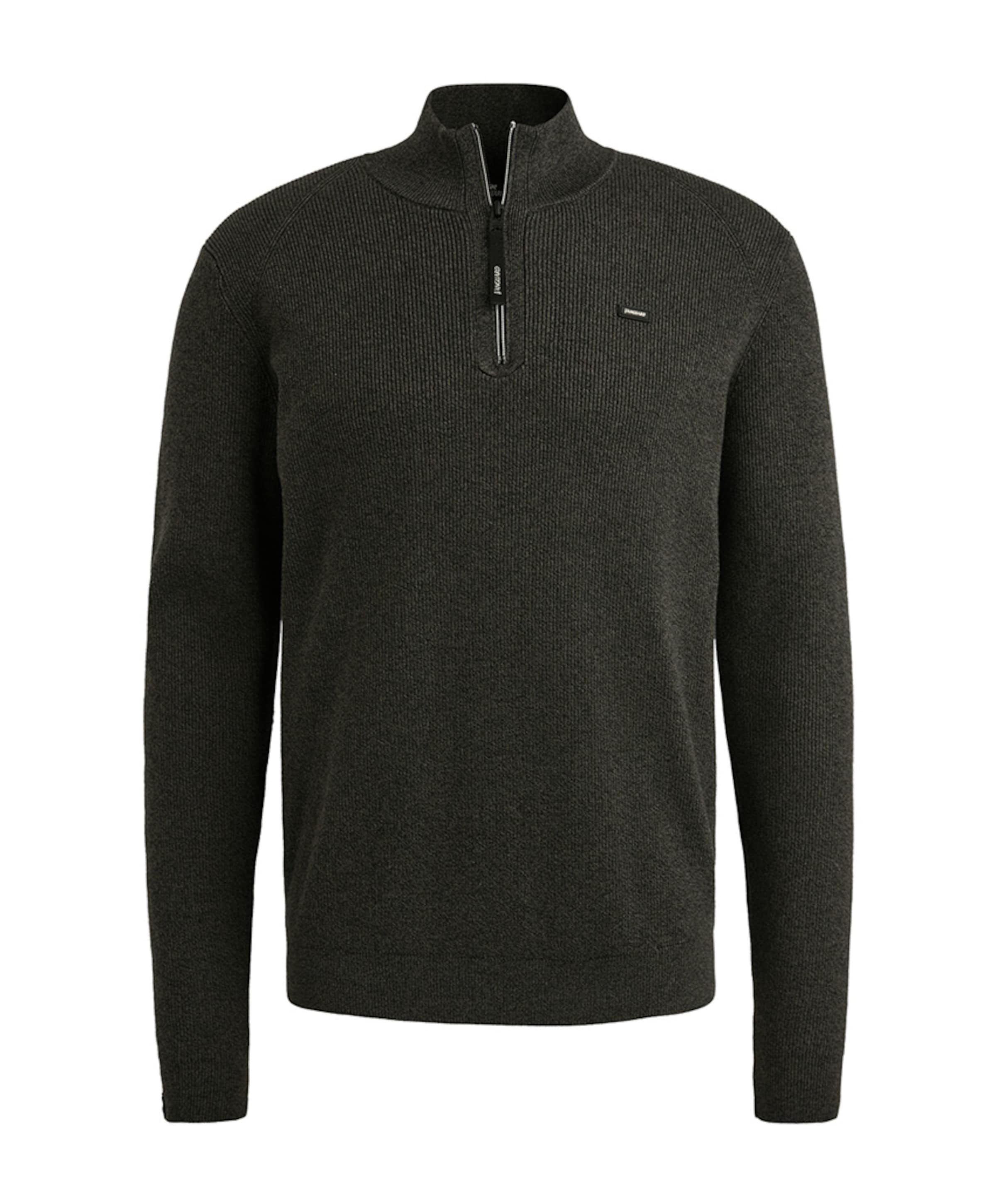 Heren trui met rits groen