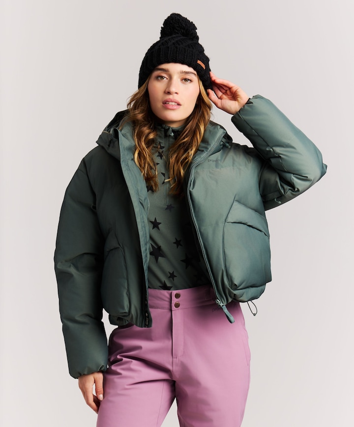 Dames ski-jas groen