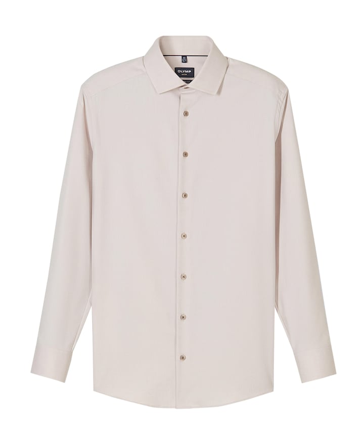 Heren overhemd lange mouw beige