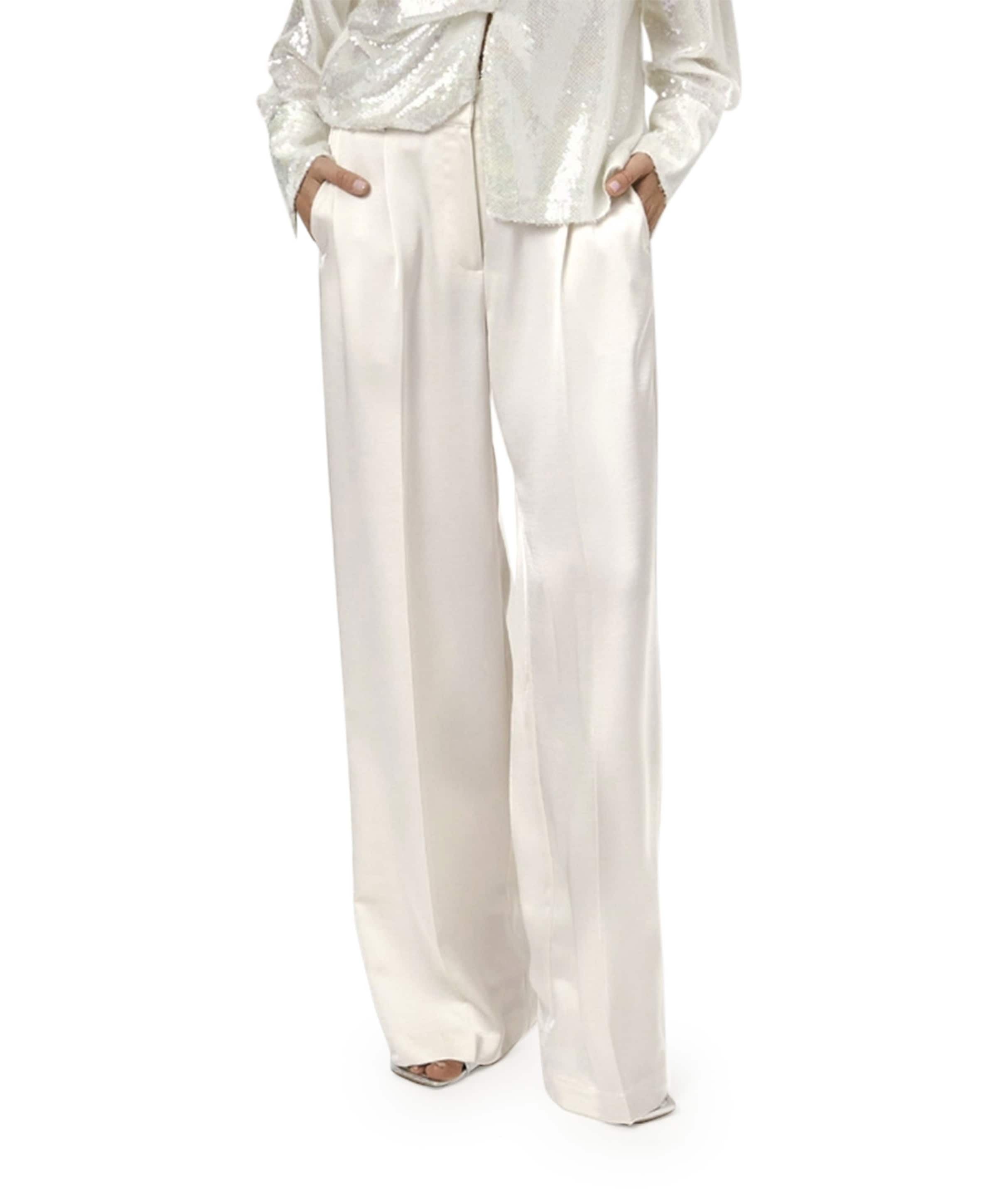 Jules satin broek ecru