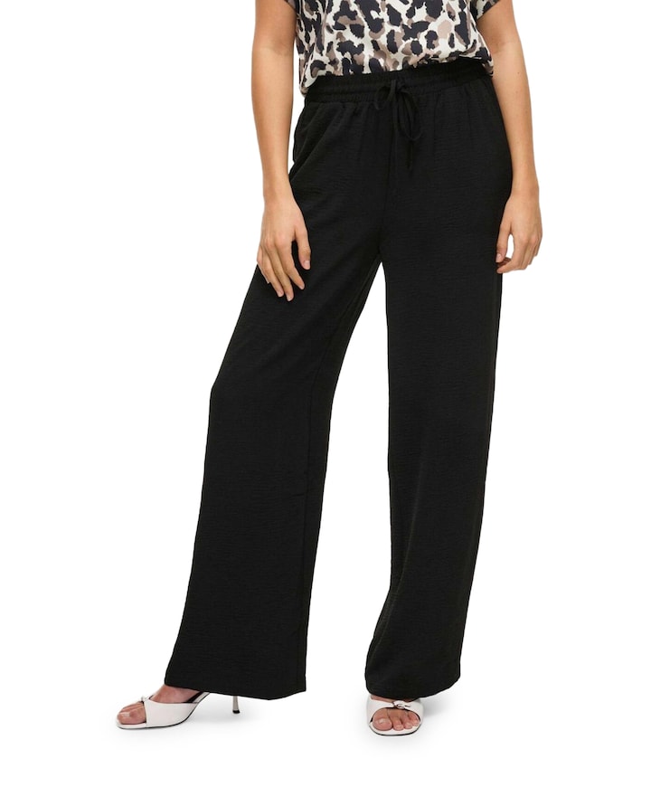 VIJOSA HW WIDE PANTS zwart
