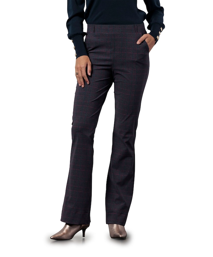 Flair check broek grijs