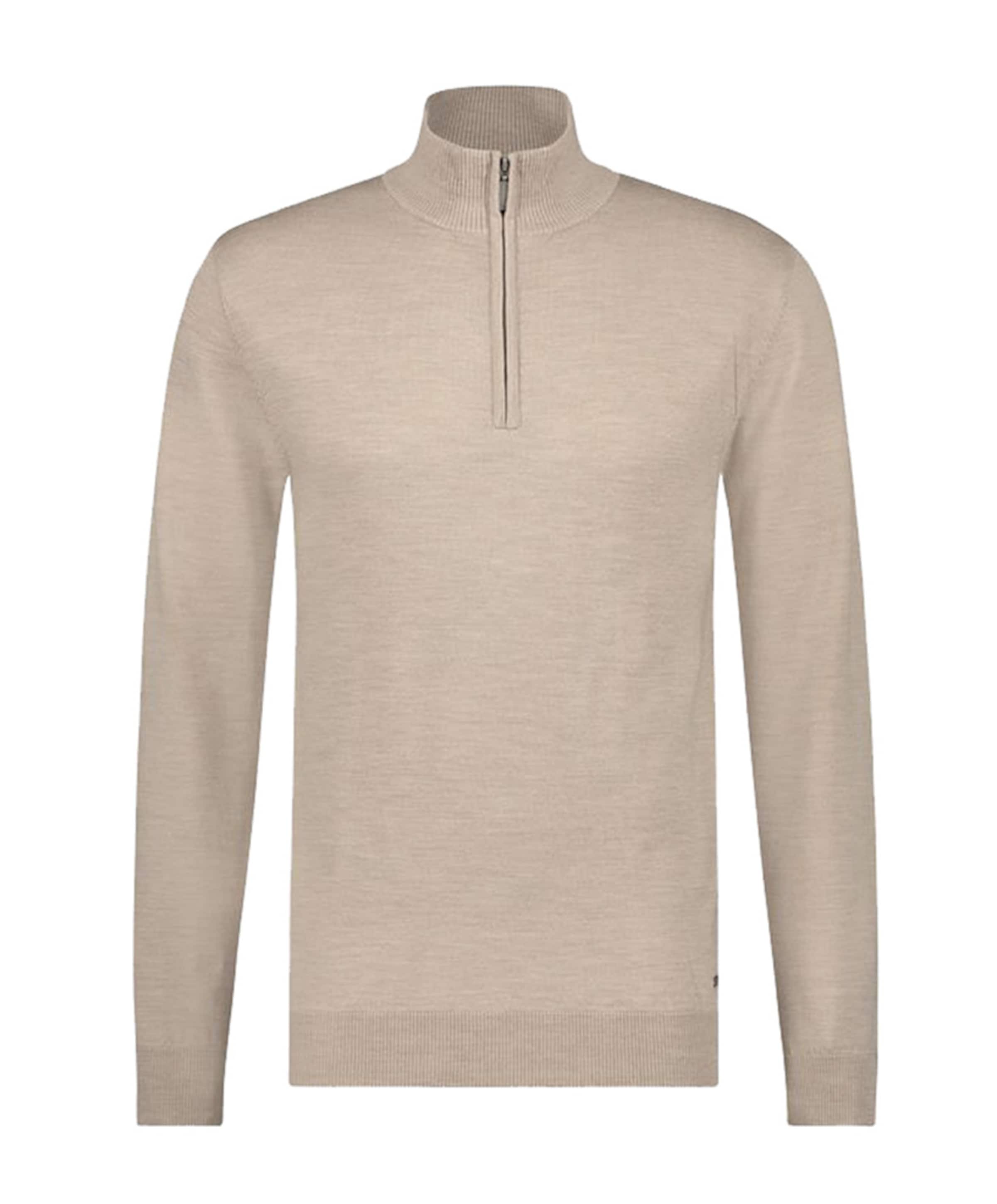 Trui met rits beige